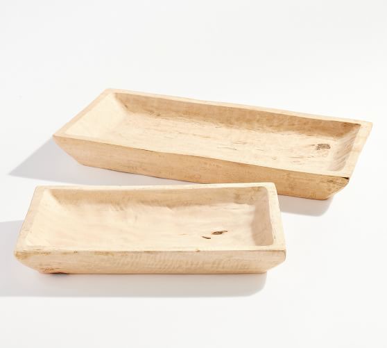 Rediscovered Natural Handcrafted Wooden Candle Trays | Pottery Barn (US)
