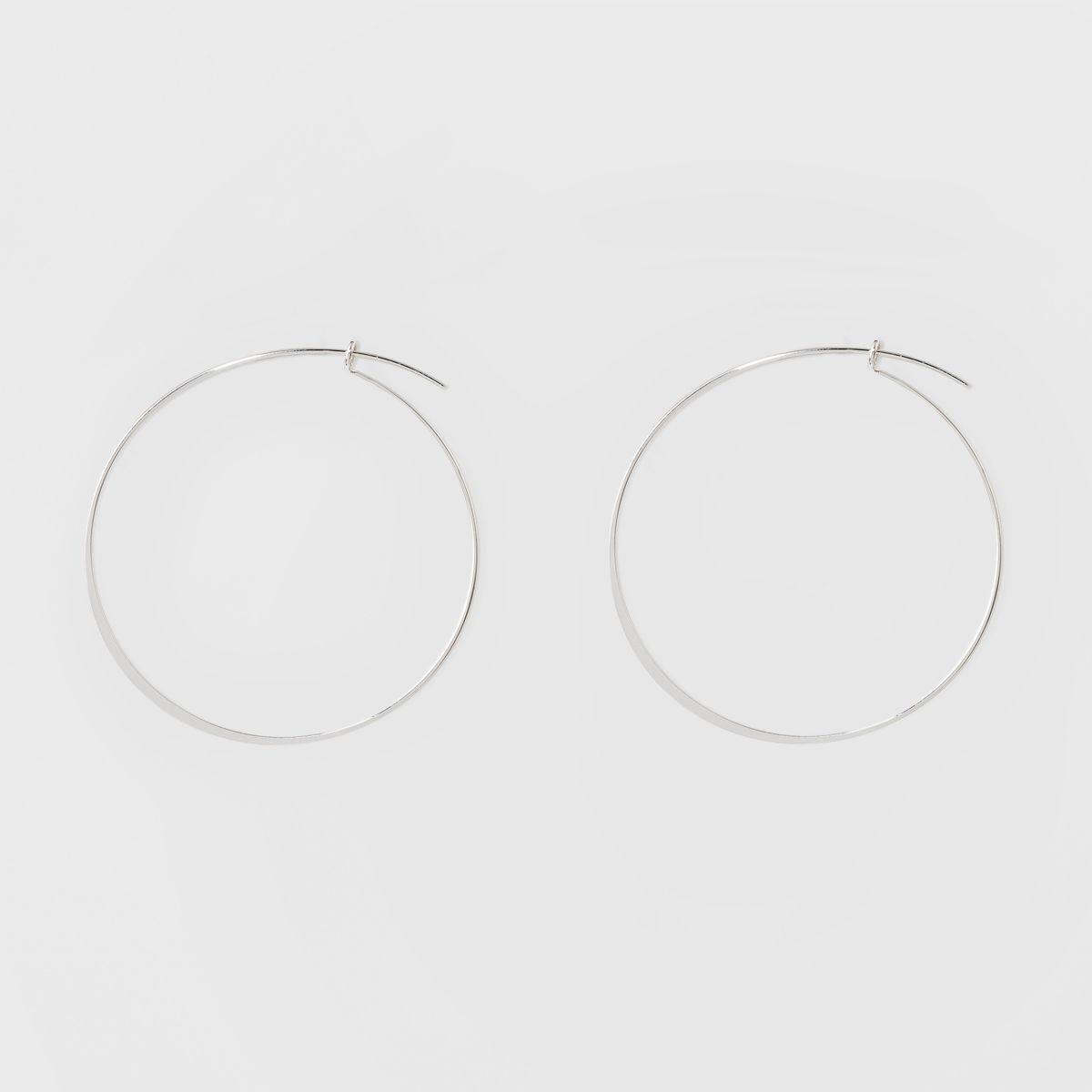 Thin Medium Hoop Earrings - A New Day™ Silver | Target