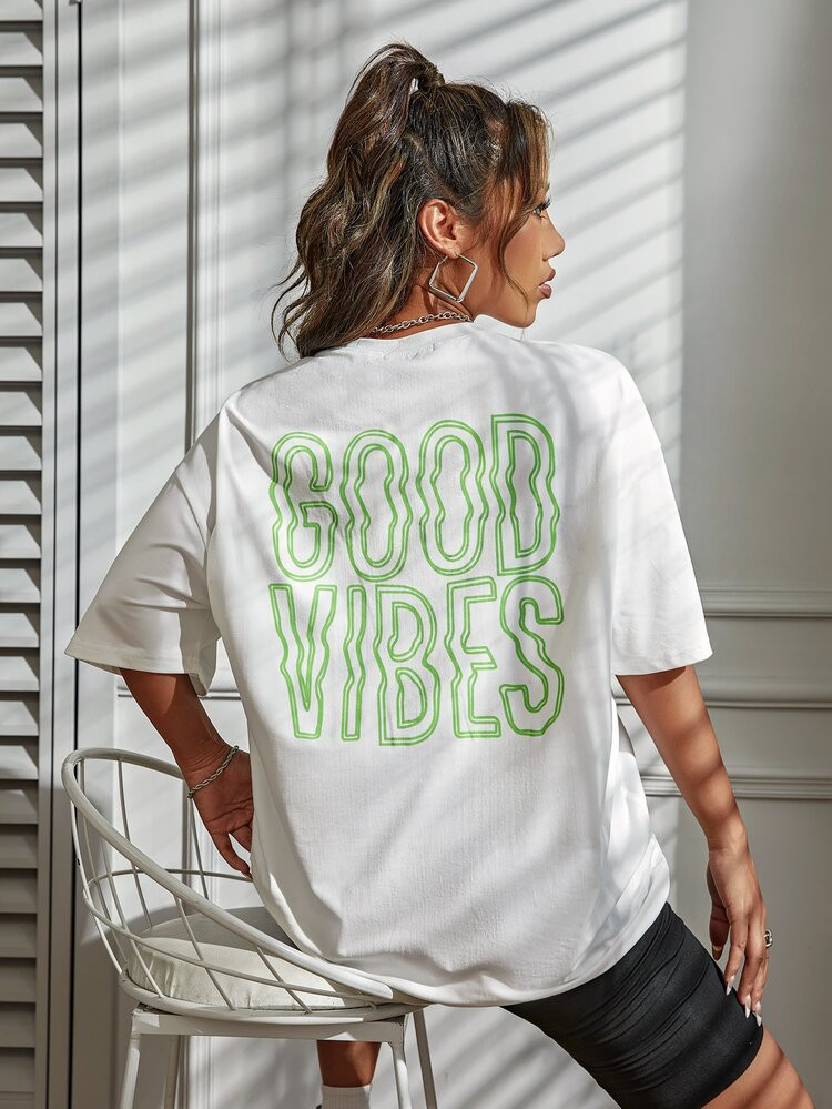 Drop Shoulder Letter Graphic Top | SHEIN