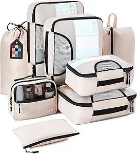 Veken 8 Set Packing Cubes for Suitcases, Luggage Organizer Bags Set for Carry on, Travel Gifts fo... | Amazon (US)
