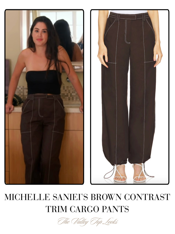 Michelle Saniei's Brown Contrast Trim Cargo Pants  

 