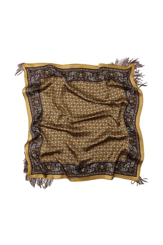 FRINGED SATIN PRINT SCARF | Zara US