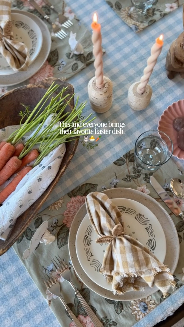 The cutest tablescape for Easter! I love how all of these layers of pattern, color, and texture came together for an organic and beautiful spread. 

#LTKHome