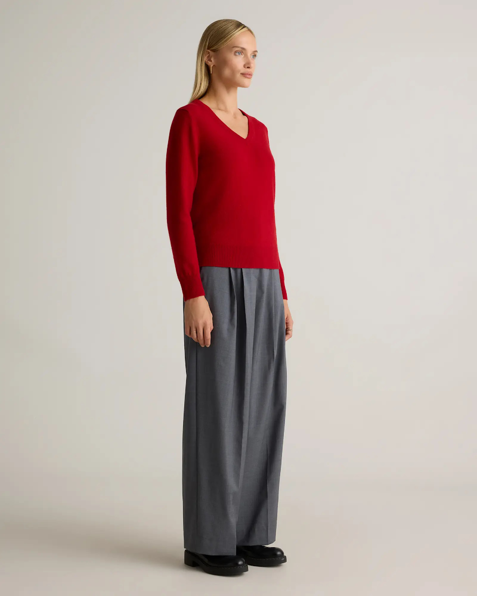 Mongolian Cashmere V-Neck Sweater | Quince