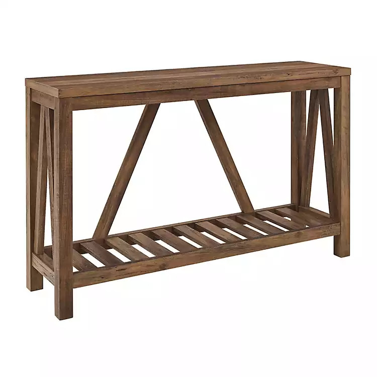 Rustic Oak A-Frame Console Table | Kirkland's Home