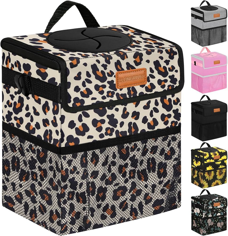 Car Trash Can Bin for Back Seat Leak Proof, Cute Car Trash Bag Hanging, Vehicle Trash Can for SUV... | Amazon (US)