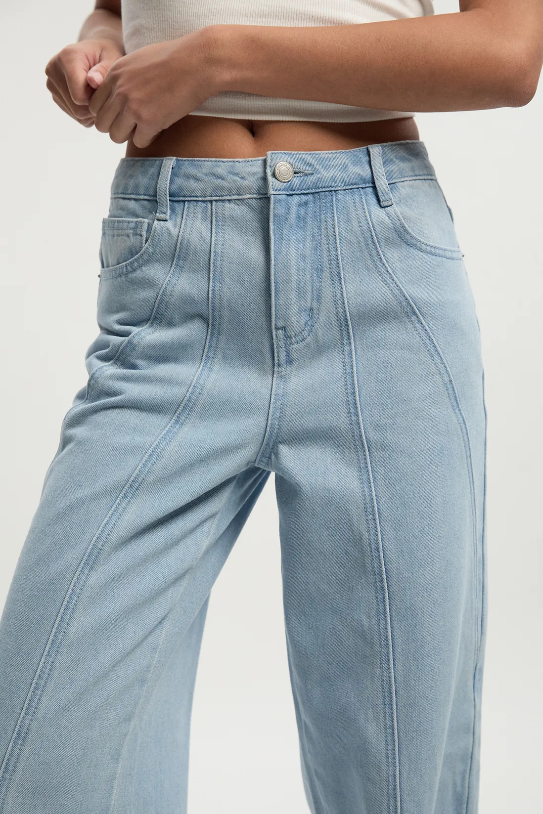 Seam Detail Straight Leg Jean | boohoo (US & Canada)