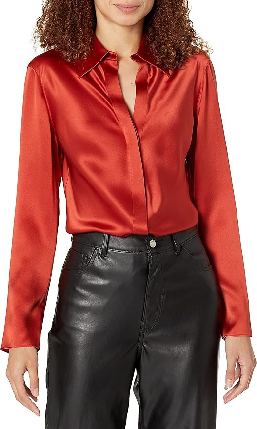 Vince Women's Bias Button Down L/S Shirt | Amazon (US)