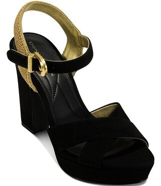 Donna Karan Stefania Suede Platform Block Heel Sandals | Dillard's | Dillard's