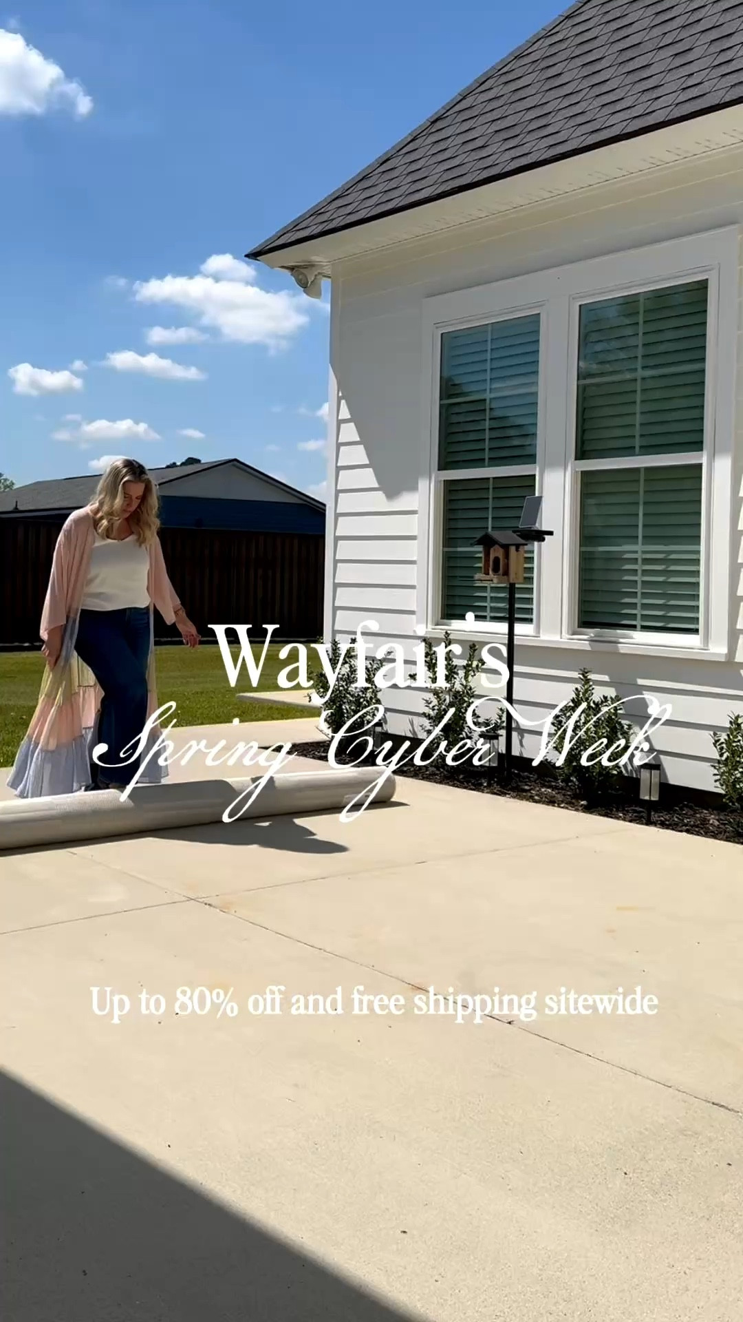 Wayfair’s Spring Cyber Week is here and this striped rug is such a good one to grab while the deals are live 🤍

It’s the perfect neutral foundation for an outdoor space and works beautifully with both rattan furniture and classic wrought iron. I love pieces like this because they’re versatile, timeless, and easy to style with so many different looks. Plus, with up to 80% off and free shipping sitewide, it’s a great time to shop for spring outdoor updates.