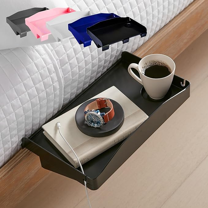 Modern Innovations Bedside Shelf for Bed, College Dorm Room, Top Bunk, Clip On Nightstand Tray wi... | Amazon (US)