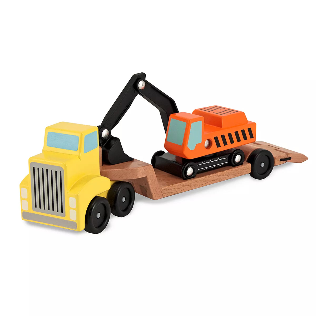 Melissa & Doug Trailer & Excavator Wooden Play Set | Kohl's