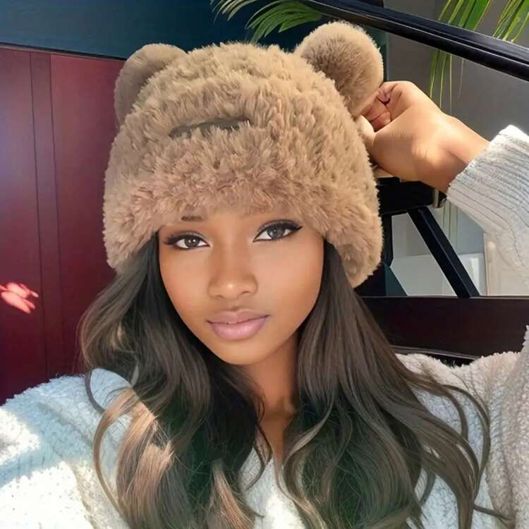 Cute Bear Ear Warm Hat | SHEIN