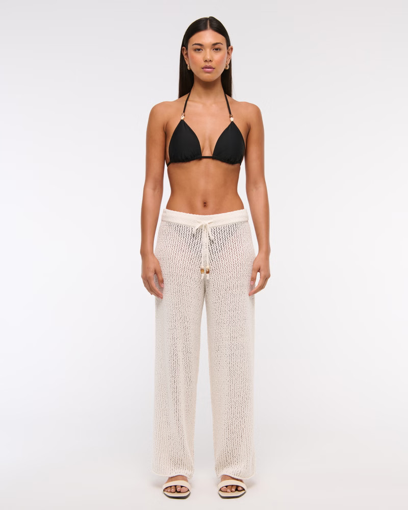 Mid Rise Crochet-Style Coverup Pant | Abercrombie & Fitch (US)