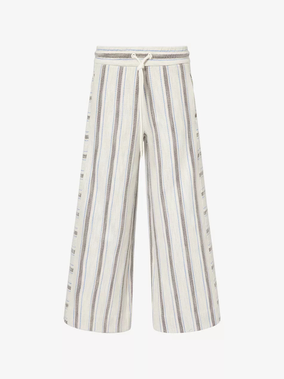 Striped Cropped-Leg Cotton-Blend Trousers | Selfridges