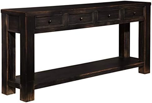 Signature Design by Ashley Gavelston Rustic Sofa Table with 4 Drawers and Lower Shelf, Weathered ... | Amazon (US)