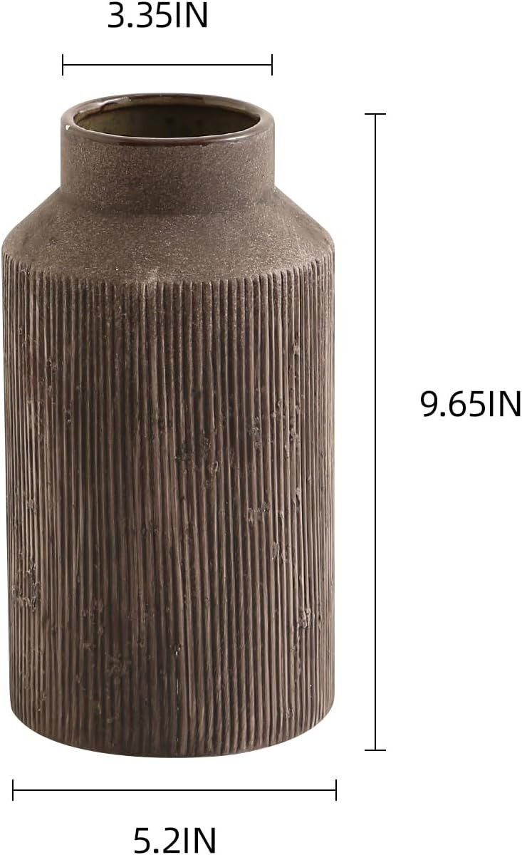 Rustic Vases for Home Decor. Ceramic Vase for Dining Table Decor. Terracotta Decorative Vase 9.7I... | Amazon (US)