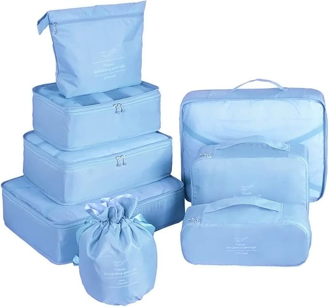 Packing Cubes - 8-Piece Travel Organizer Set for Clothes, Shoes, Cosmetics | Amazon (US)
