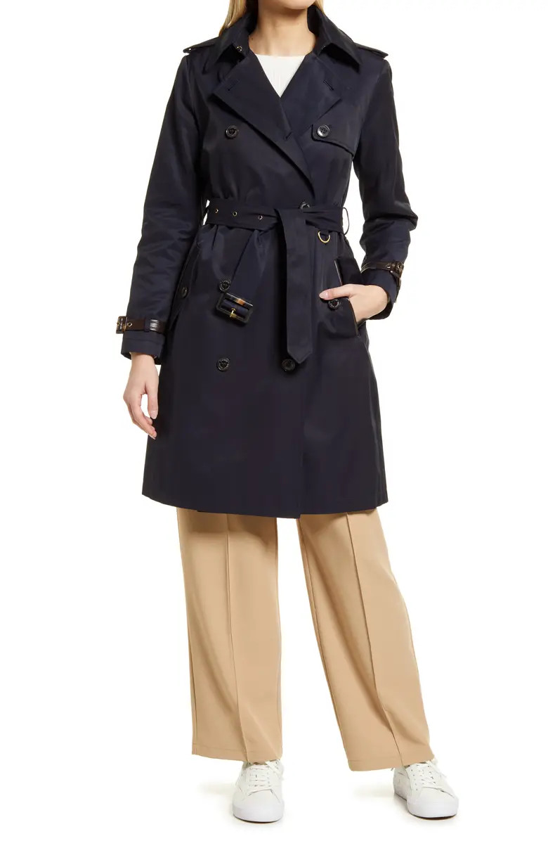 Double Breasted Cotton Blend Trench Coat | Nordstrom