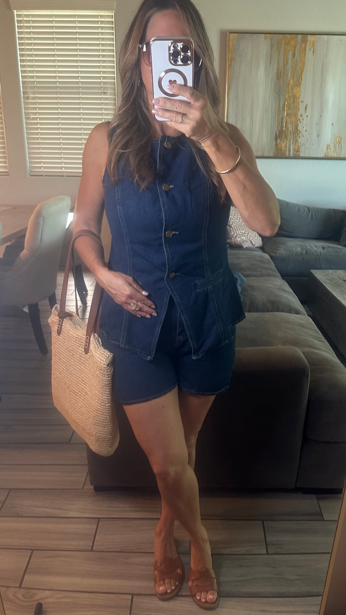 All denim outfit. Wearing a large. The outfit is from Feberdress which unfortunately I can’t link but found one on Amazon that looks very similar. 

#LTKSummerEdit #LTKMidsize #LTKPetite
