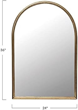 Creative Co-Op Mirror w Metal Trim Wall Décor, Gold | Amazon (US)