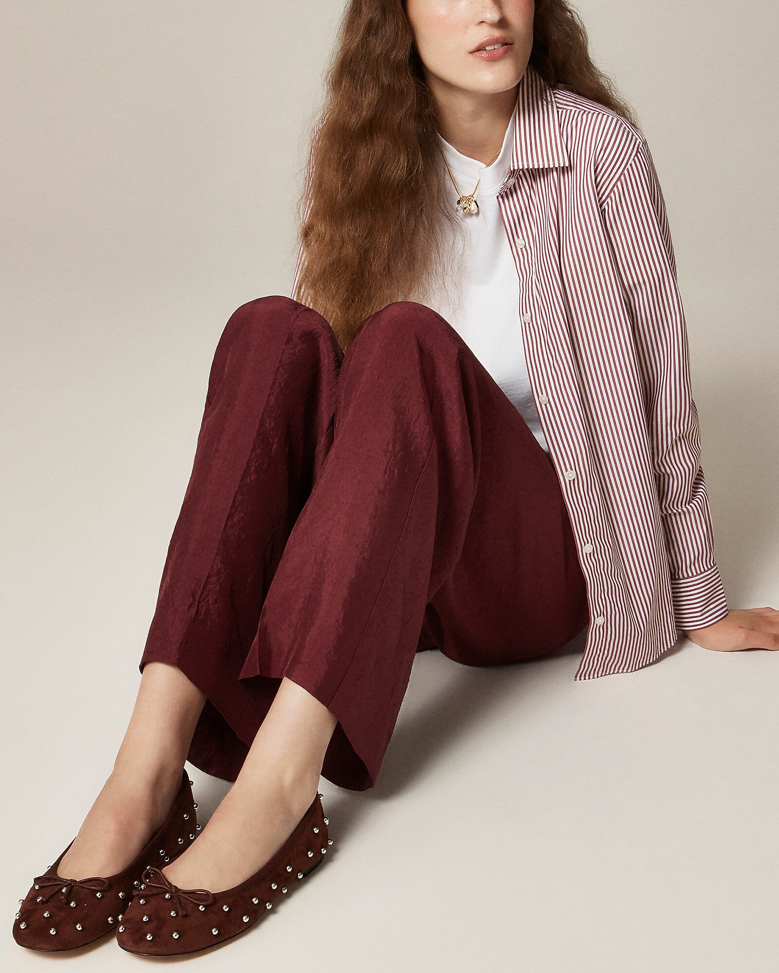 Andi ballet flats in beaded suede | J. Crew US