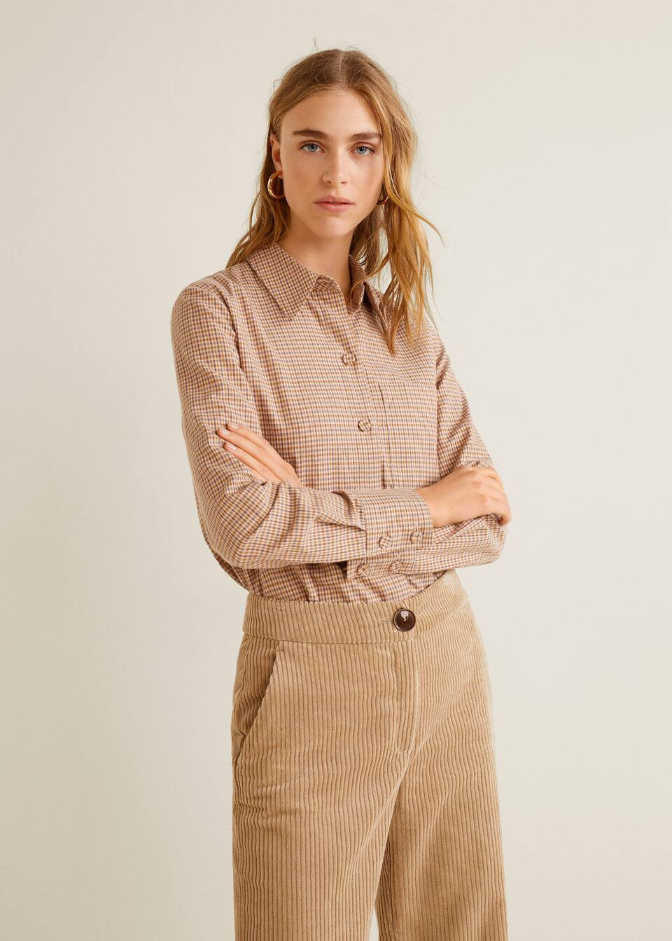 Check cotton shirt - Women | MANGO (UK)