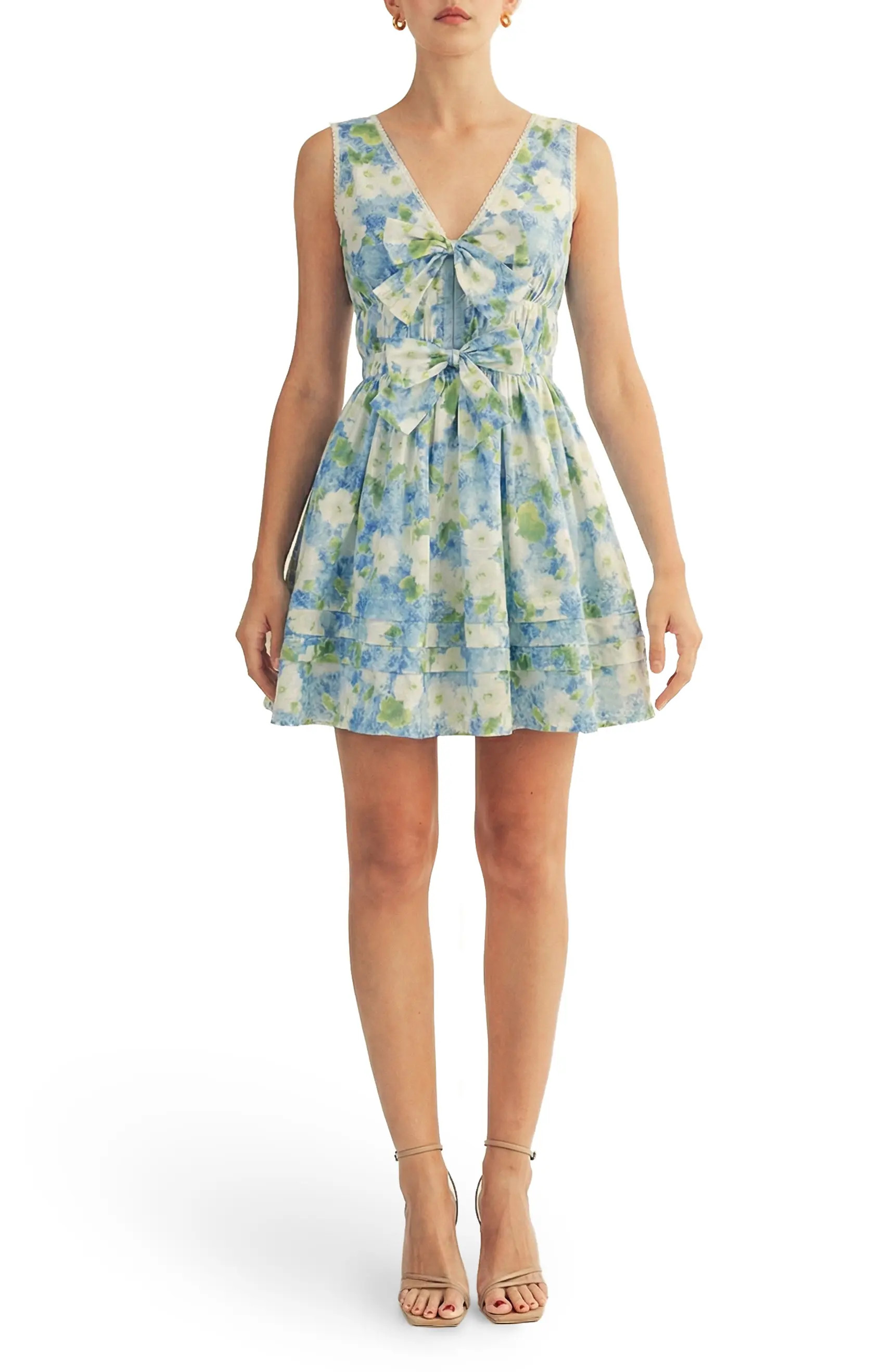 Aria Floral Print Sleeveless Minidress | Nordstrom