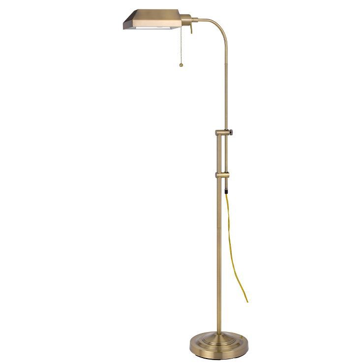 46" x 57" Adjustable Height Metal Pharmacy Floor Lamp Antique Brass - Cal Lighting | Target