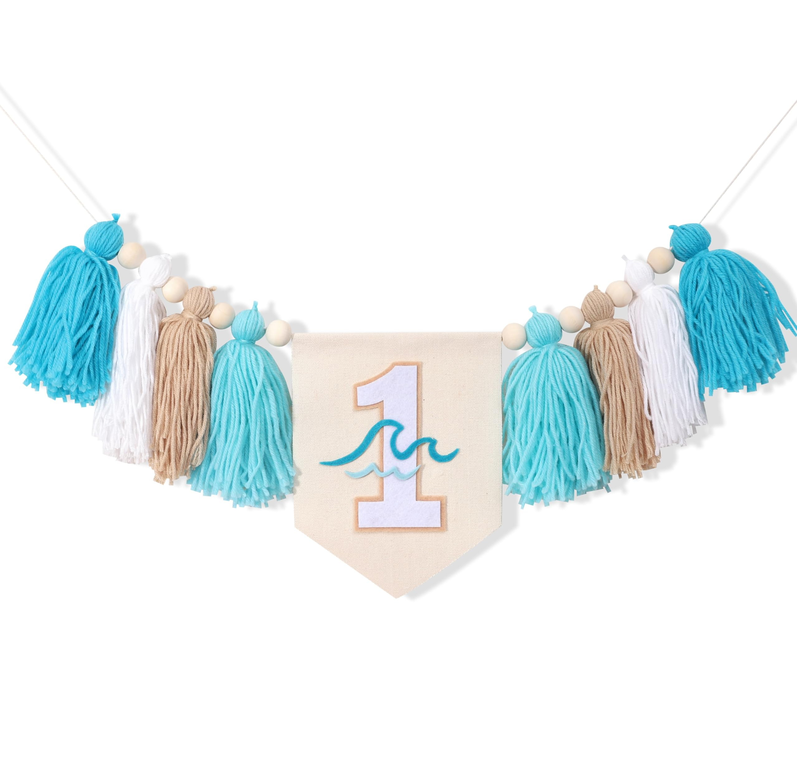 Big One Surf High Chair Banner - Wave 1st Birthday Decoration for Boys, Tassel Garland | Amazon (US)
