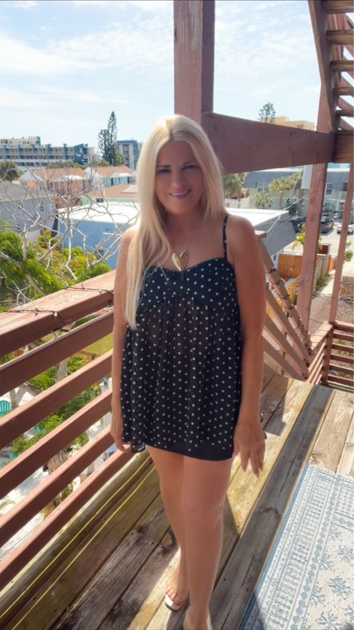 Feminine polka dot babydoll top styled with a micro mini skirt for the cutest playful summer outfit 🎀 Lightweight, flattering and easy to wear for brunch, shopping, vacations or casual summer days. The babydoll fit gives such a soft girly look while the mini skirt keeps it trendy and fun. A perfect feminine outfit combination for warm weather.

#LTKPetite #LTKOver40 #LTKfoodie