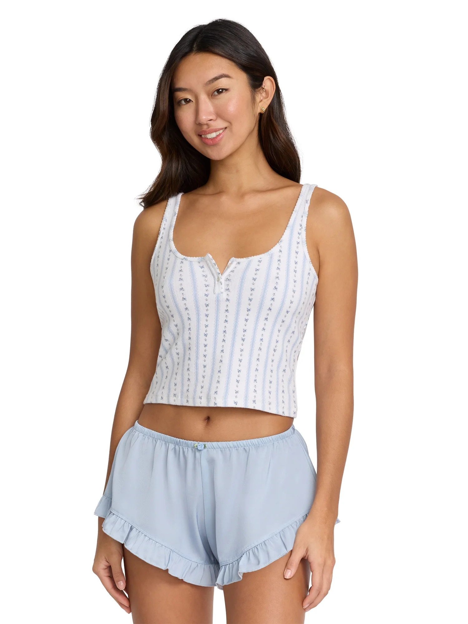 Mills by Millie Bobby Brown Women's Printed Pointelle Tank, Sizes XS-XXXL - Walmart.com | Walmart (US)