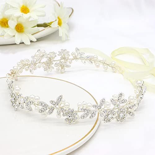 Ammei Headpiece Bridal Headbands Crystal Pearl Hair Vines Bohemian Style Wedding Headpieces For B... | Amazon (US)