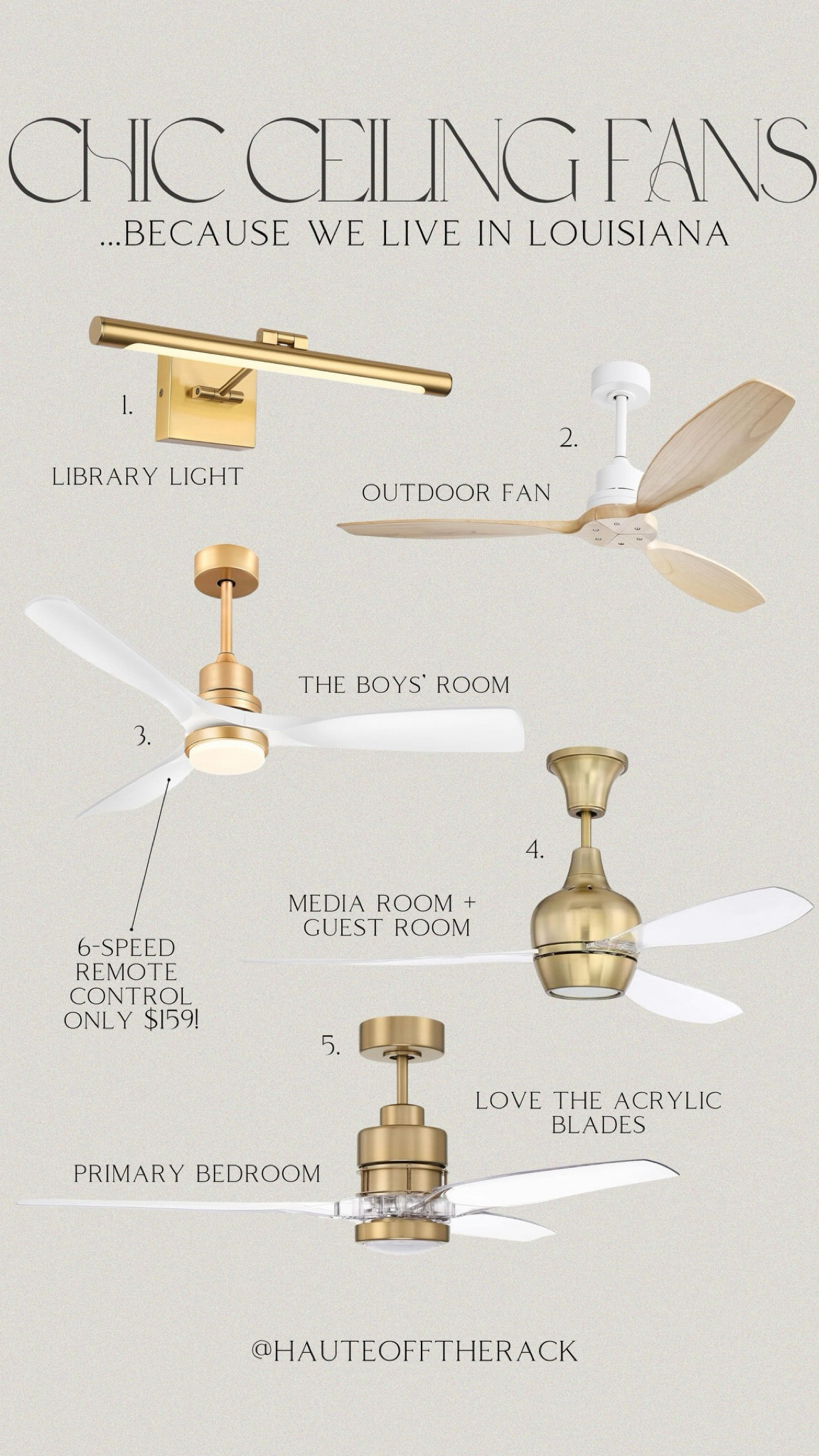 These are all the ceiling fans we ordered for the house from @amazon! I love acrylic blades for a barely there look! #fan #amazonfinds #homedecor #ceilingfan 

#LTKHome