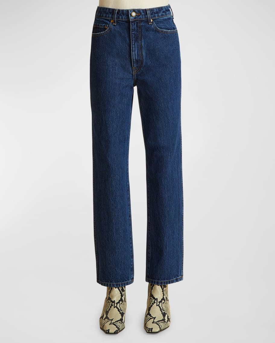 Abigail High-Rise Straight-Leg Ankle Jeans | Neiman Marcus