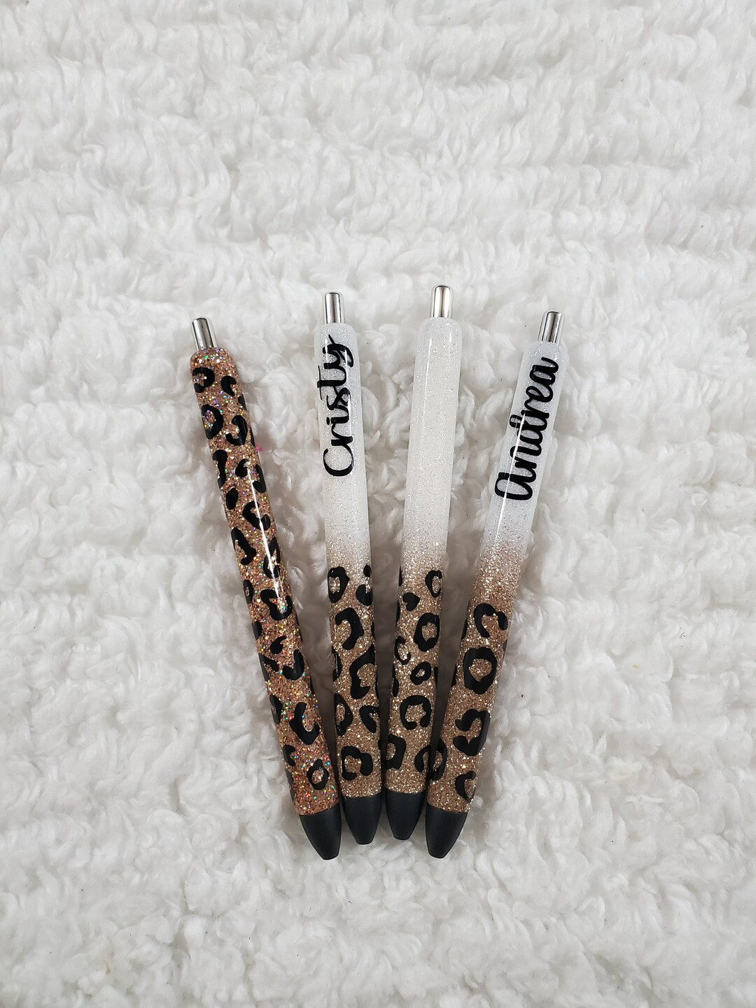 Personalized Glitter Gel Pen, custom epoxy glitter pen, custom gel pen, leopard pen, leopard | Etsy (US)