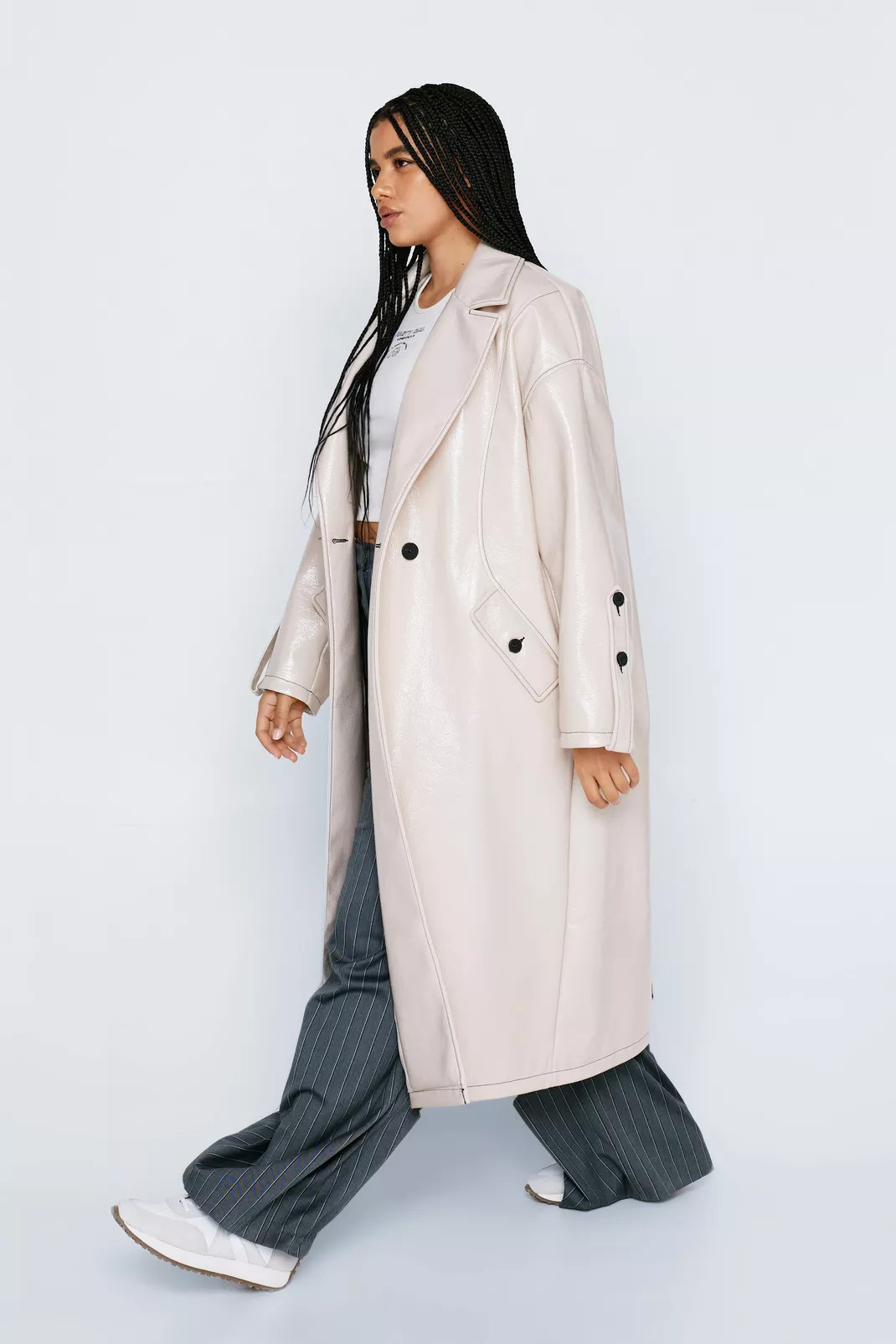 Plus Size Vinyl Oversized Trench Coat | Nasty Gal US