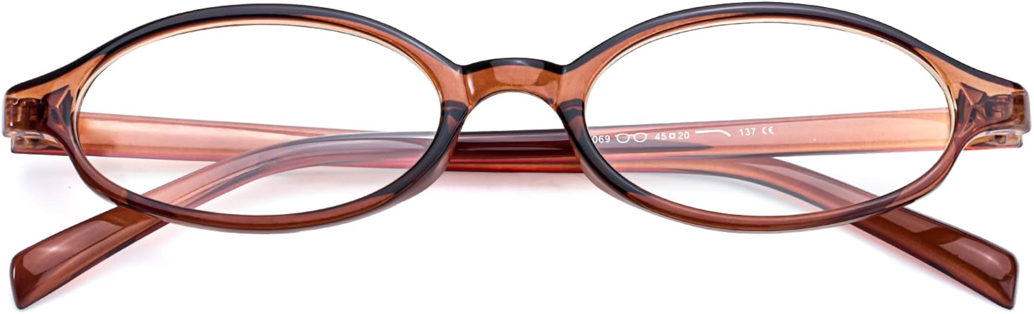 Fashion Fake Glasses Oval Y2k Eyewear Frame Blue Light Non Prescription Glasses for Women Clear C... | Amazon (US)