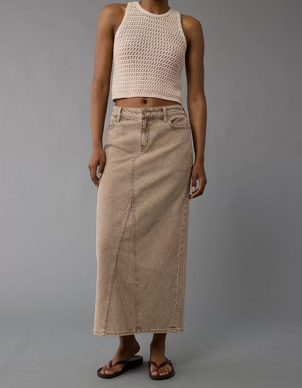 AE Stretch Low-Rise Maxi Skirt | American Eagle Outfitters (US & CA)