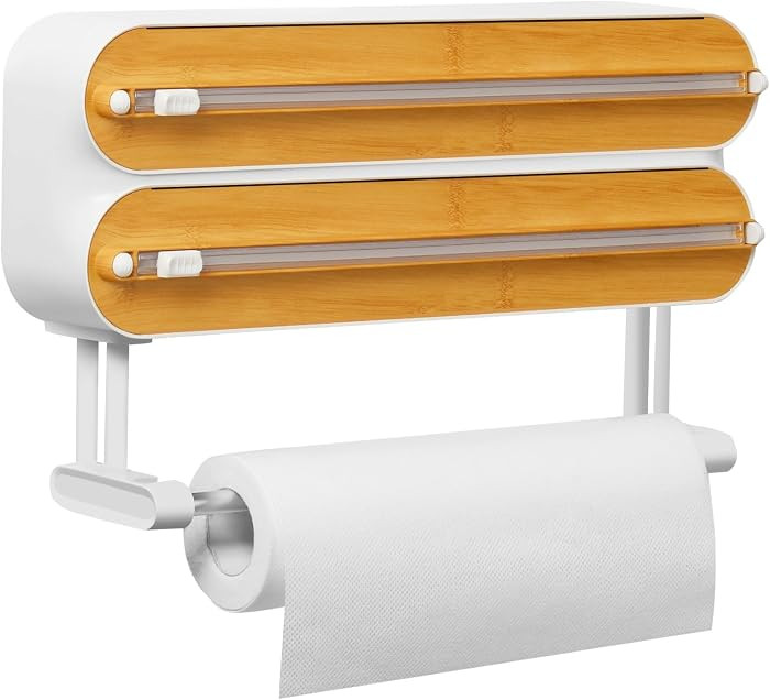 Magnetic Plastic Wrap Dispenser with Cutter - Quasziwa Refillable Tin Foil and Plastic Wrap Organ... | Amazon (US)
