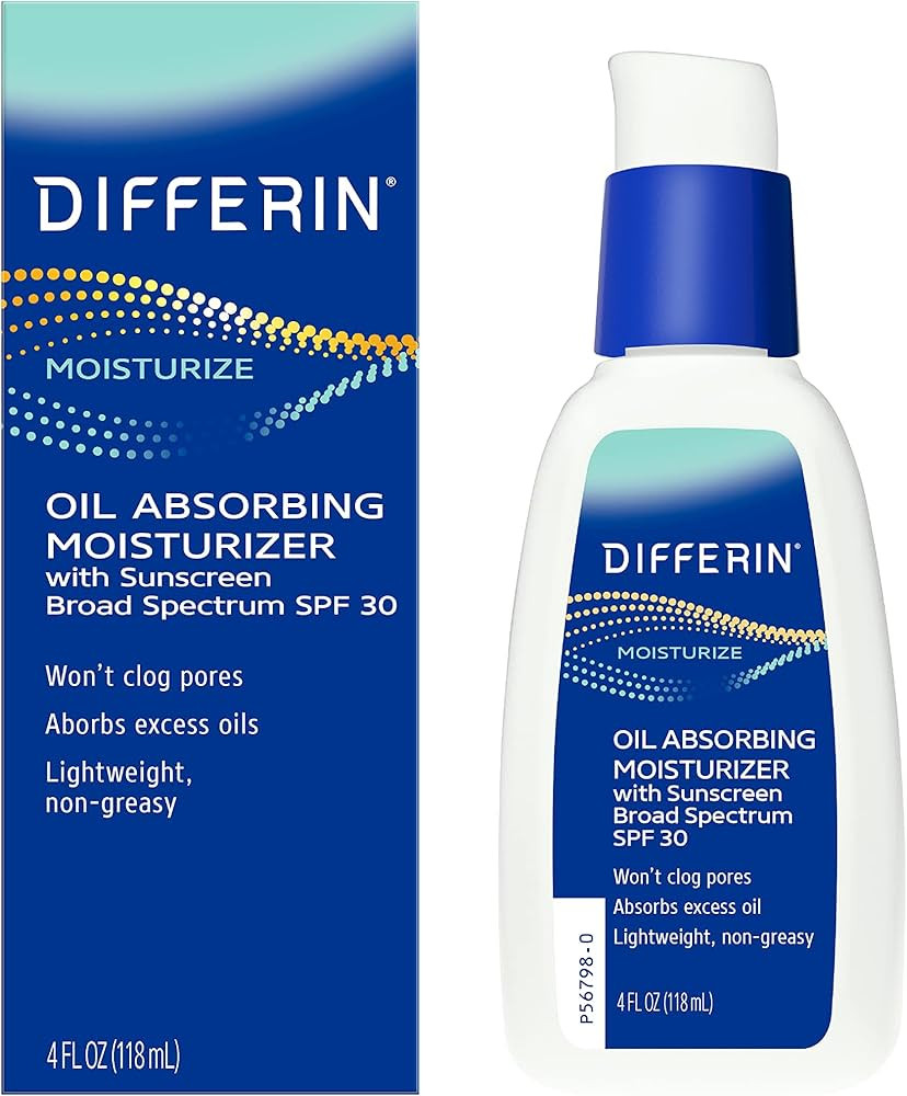 Differin Oil Absorbing Moisturizer with SPF 30, Sunscreen for Face by the makers of Differin Gel,... | Amazon (US)