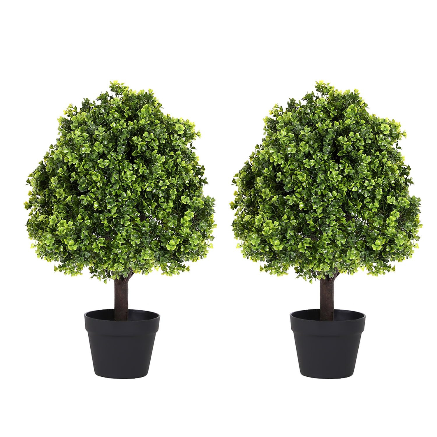 27“ Realistic Artificial Boxwood Topiary Trees Set of 2, Faux Boxwood Plants Outdoor UV-Resista... | Amazon (US)