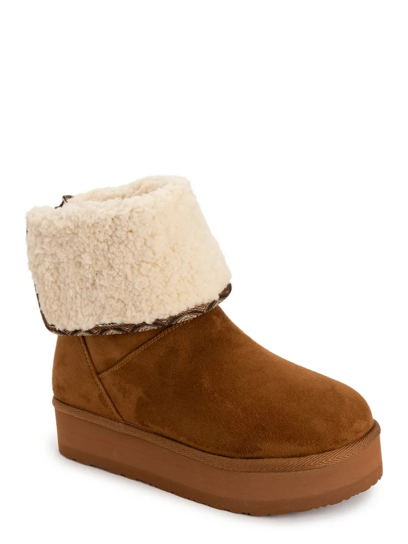 MUK LUKS Women's Adelle Cozy Platform Foldover Boot | Walmart (US)