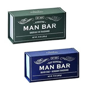 San Francisco Soap Company Man Bar 10 Oz Bar Soap Bundle - One Each Siberian Fir and Silver Sage ... | Amazon (US)