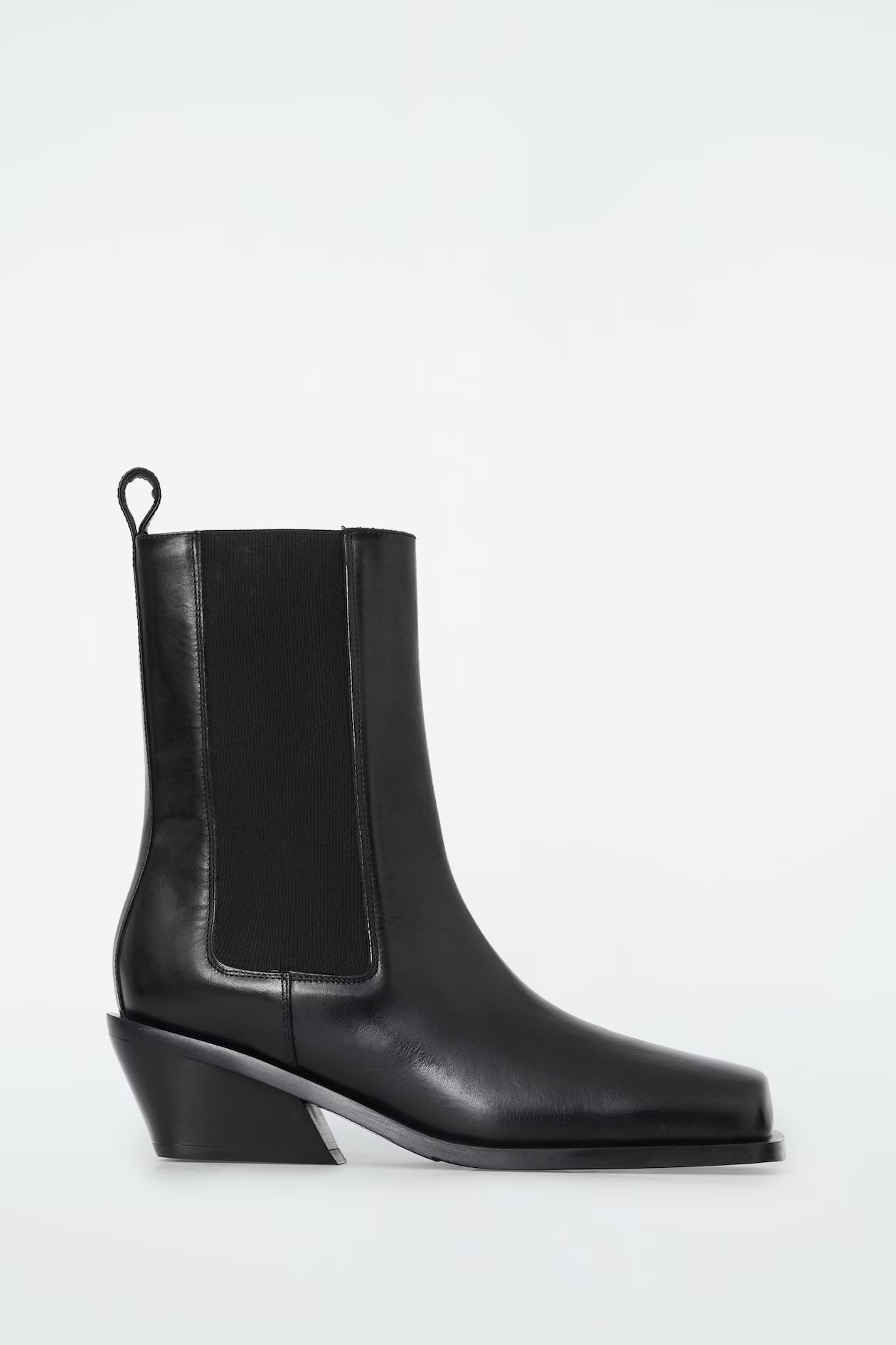 SQUARE-TOE LEATHER CHELSEA BOOTS - BLACK | COS | COS UK