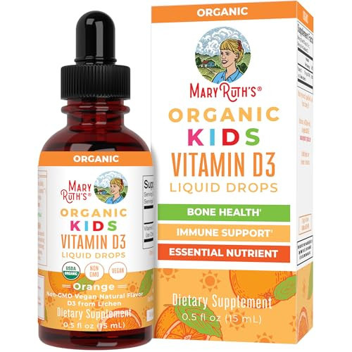 MaryRuth Organics USDA Organic Vitamin D3 Liquid Drops for Kids | 640 IU Vitamin D3 Per Serving | Kids Immune Support & Bone Health Supplement | Formulated for Ages 4-13 | 0.5oz | 30 Servings | Amazon (US)