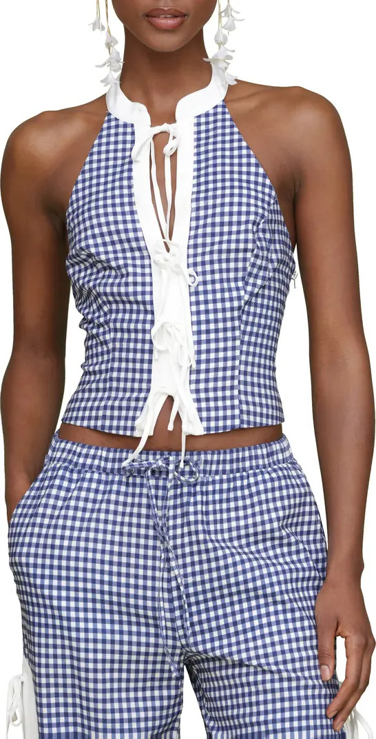 Avec Les Filles Gingham Halter Top | Nordstrom | Nordstrom