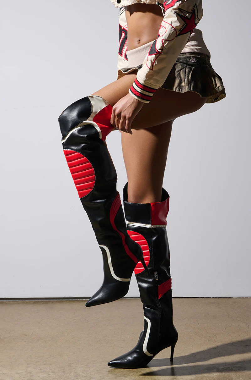 MANTRA RED RACER STILETTO BOOT | AKIRA