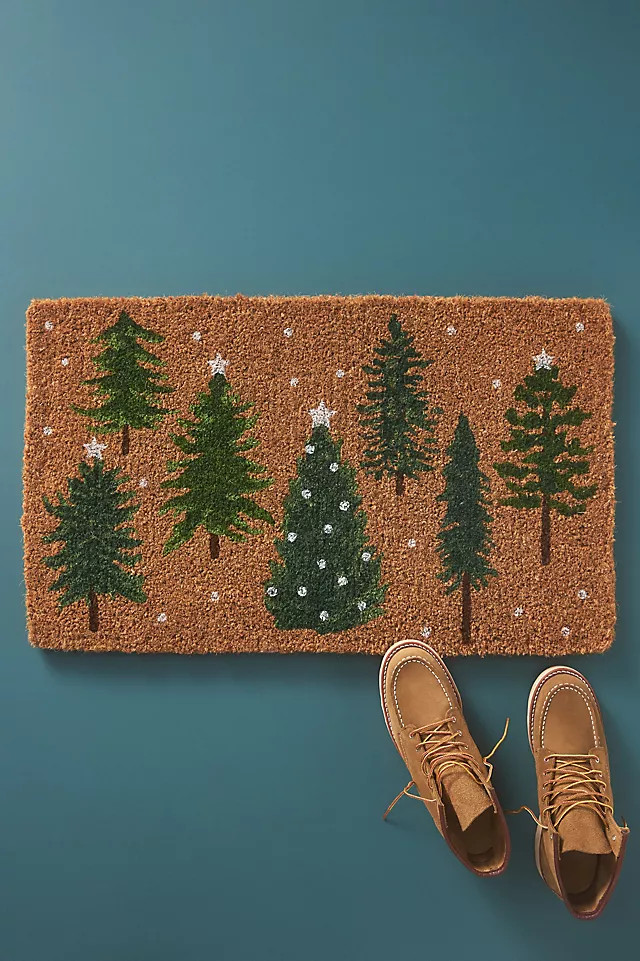 Snowy Forest Doormat | Anthropologie (US)