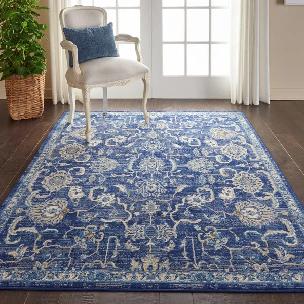 Chattahoochee Oriental Navy Blue Area Rug | Wayfair North America